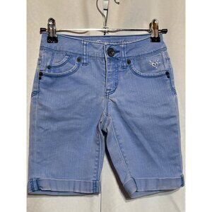 Girls Justice Premium Light Blue Denim Bermuda Shorts Size 8S Adjustable Waist C